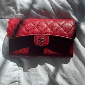 Chanel Quilted Caviar Long Wallet